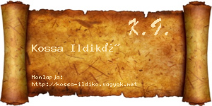 Kossa Ildikó névjegykártya